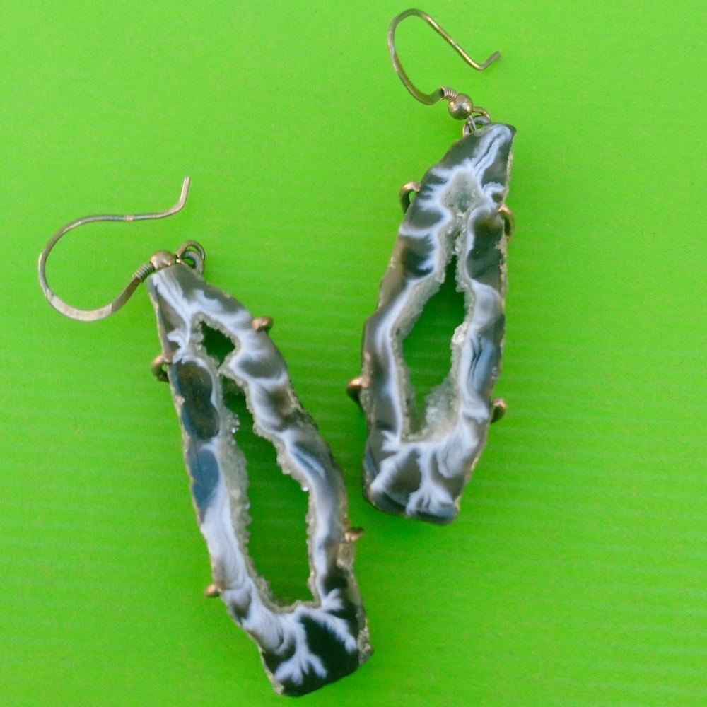 925 Solid Sterling Silver & Amethyst Stone Earrin… - image 1